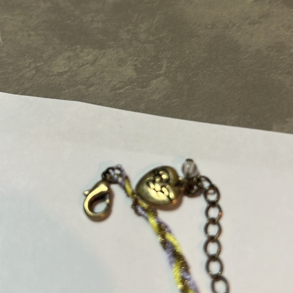 Betsy Johnson, dainty rope, necklace, skull daisy, rhinestone pink gem - Picture 3 of 3